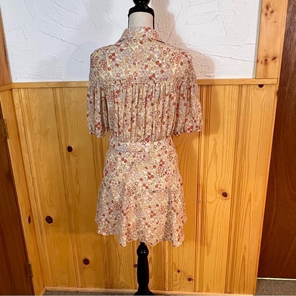 Free People Bonnie Smocked Mini Dress Sz-S - Picture 5 of 11